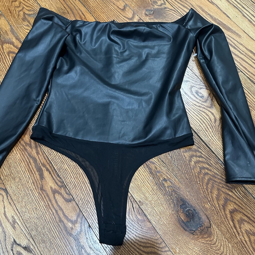 AKIRA Black Faux Leather Top